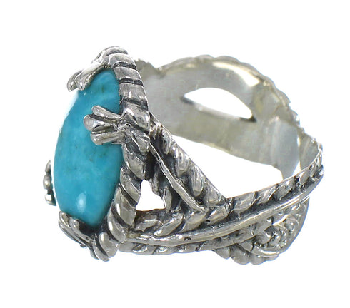 Sterling Silver And Southwest Turquoise Ring Size 6-3/4 RX62028
